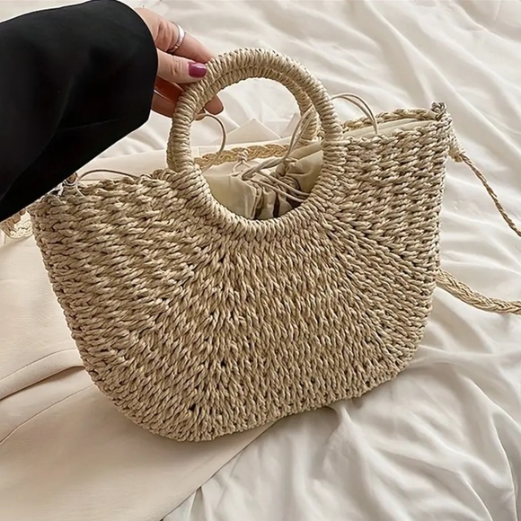 Jenny Louise Boutique Handbags - Minimalist Summer Straw Bag